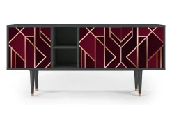 Móvel De Tv| Mueble de TV - 150х69х41 cm - T5 - Burgundy Jewelery, Antracite Cinza antracite