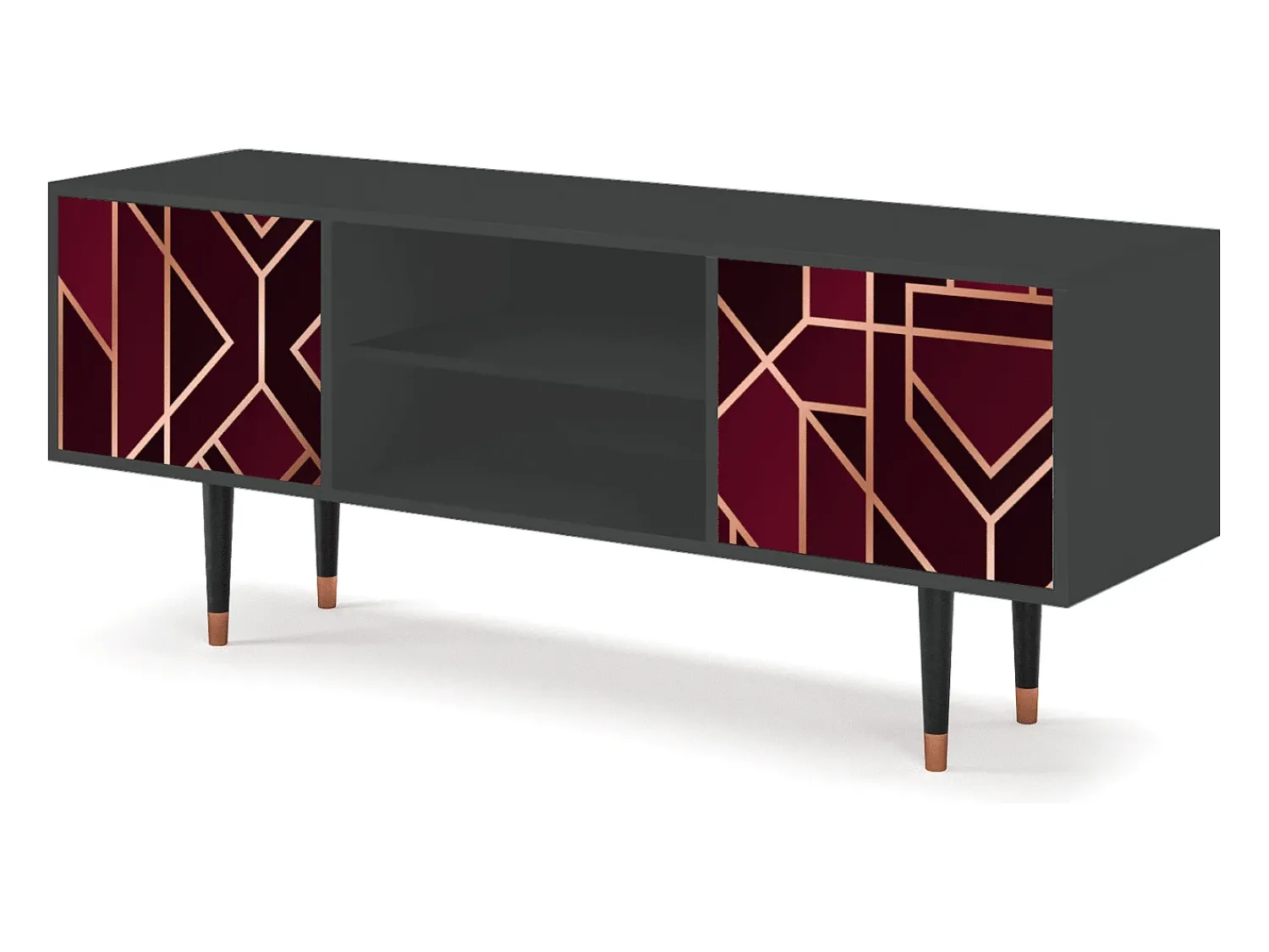 Mueble de TV - 170х69х48 cm - T2 - Burgundy Jewelery, Antracite^ Móvel De Tv
