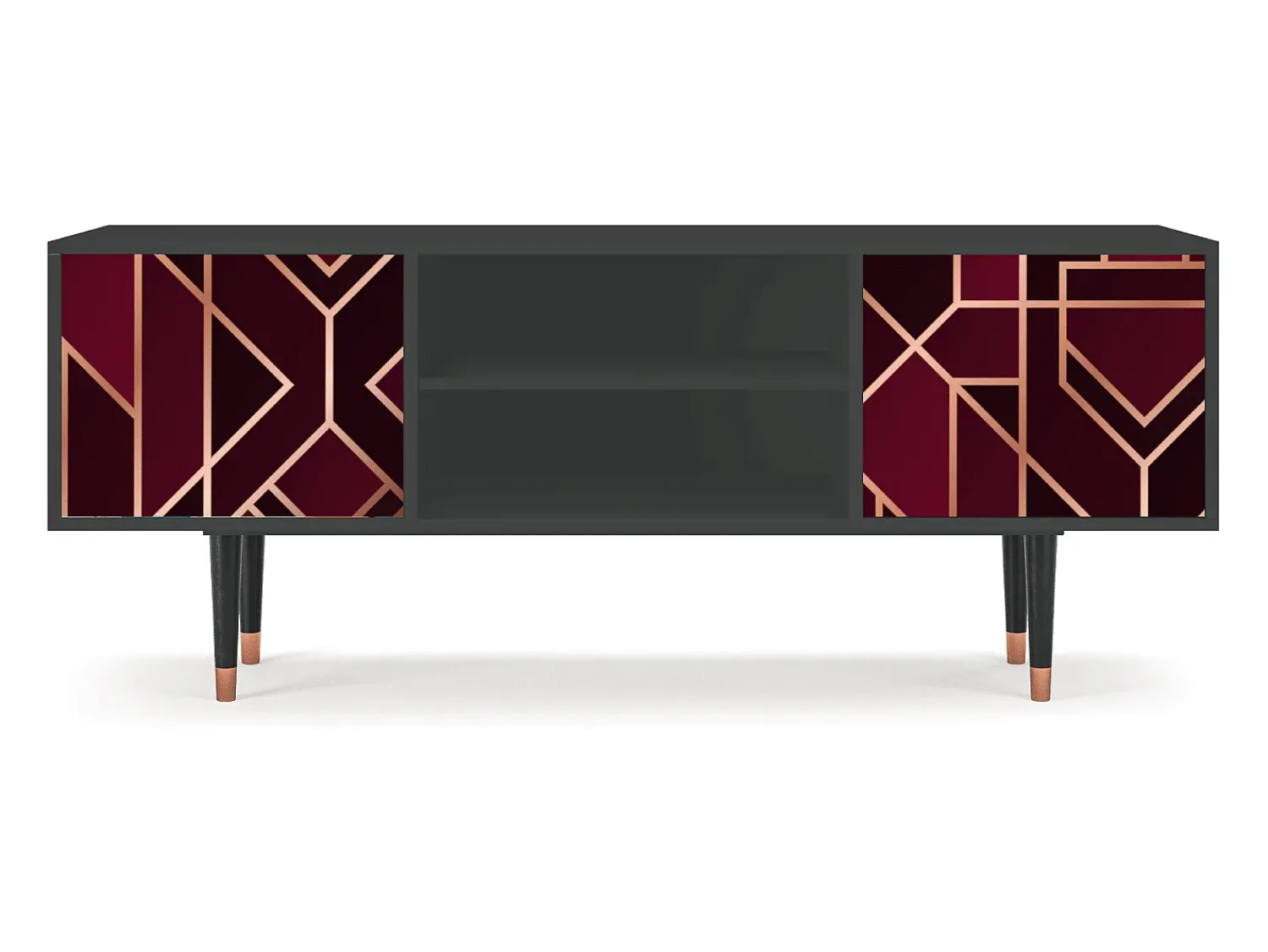 Mueble de TV - 170х69х48 cm - T2 - Burgundy Jewelery, Antracite^ Móvel De Tv