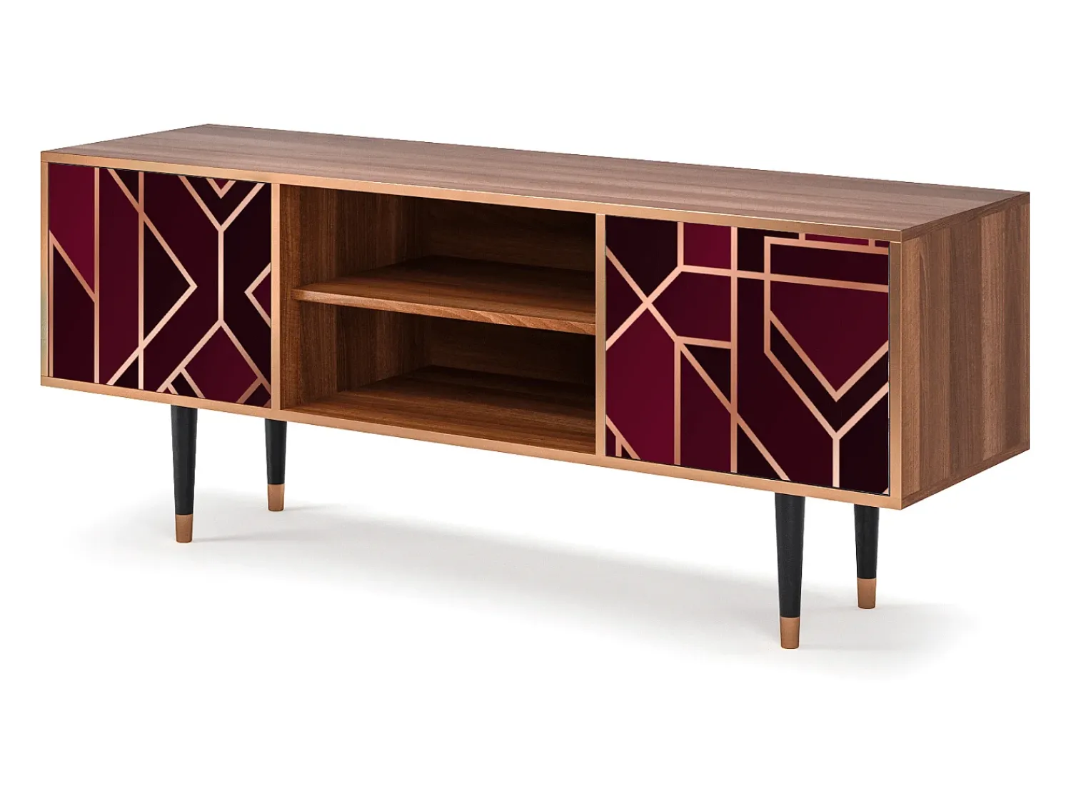 Mueble de TV - 170х69х48 cm - T2 - Burgundy Jewelery, Nogueira^ Móvel De Tv