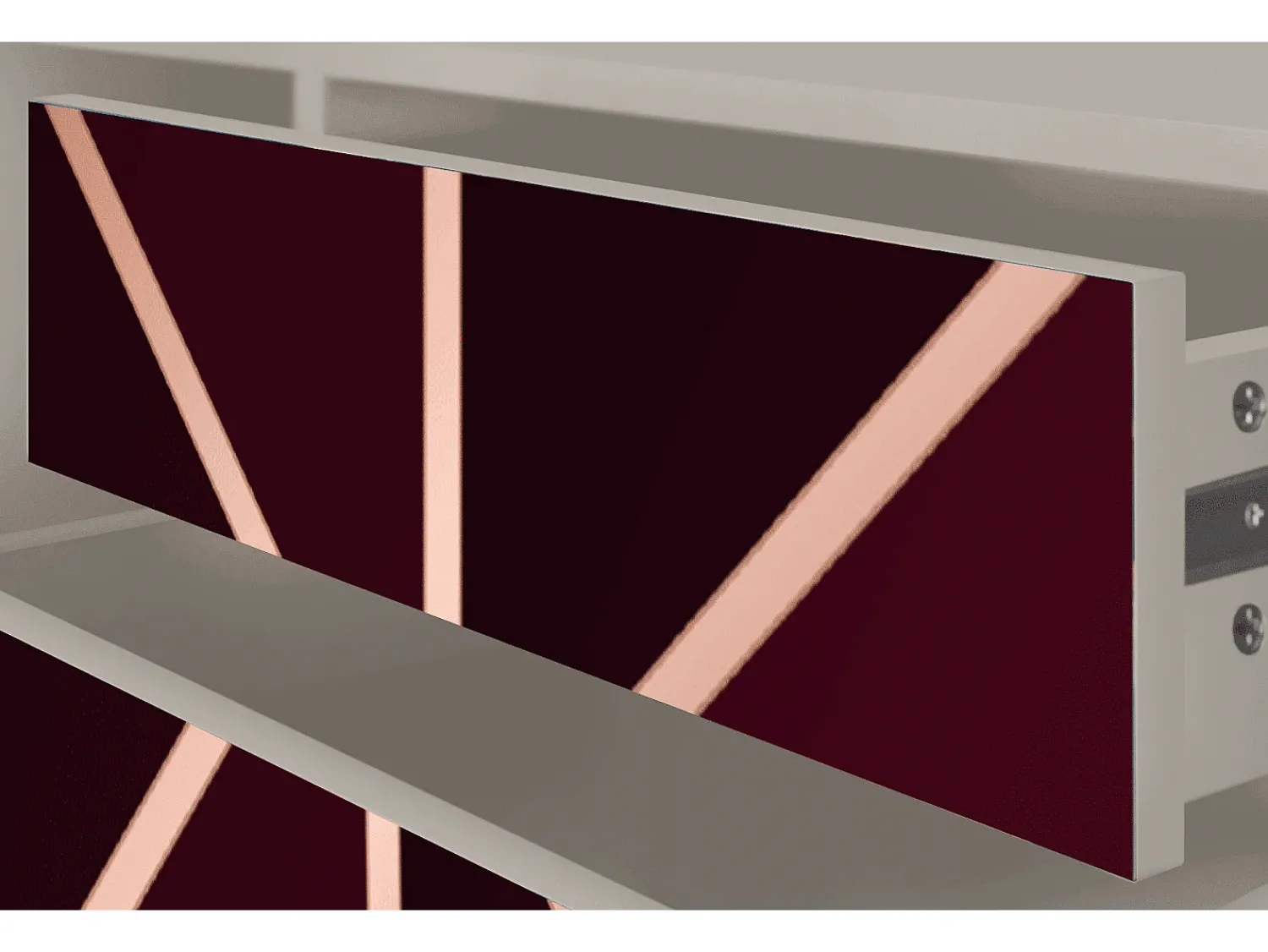 Móvel De Tv* Mueble de TV - 170х59х48 cm - T4 - Burgundy Jewelery, Areia Bege
