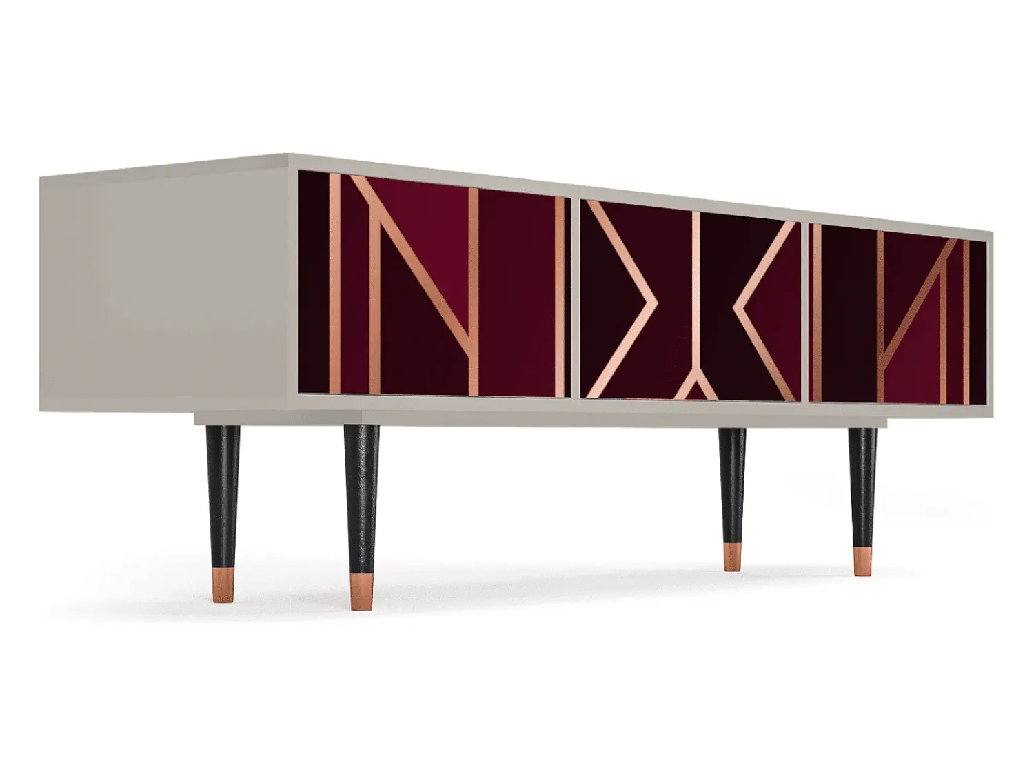 Móvel De Tv* Mueble de TV - 170х59х48 cm - T4 - Burgundy Jewelery, Areia Bege