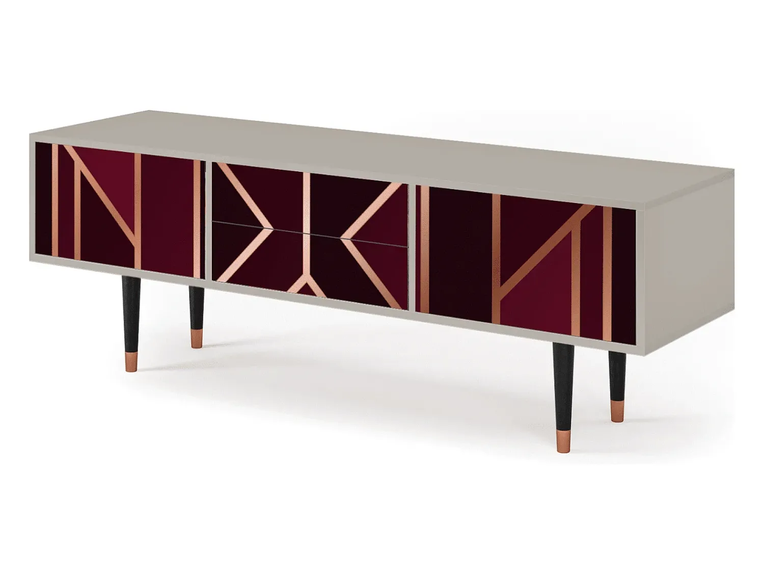 Móvel De Tv* Mueble de TV - 170х59х48 cm - T4 - Burgundy Jewelery, Areia Bege