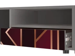 Móvel De Tv| Mueble de TV - 115х59х48 cm - T3 - Burgundy Jewelery, Cinza Cinzento