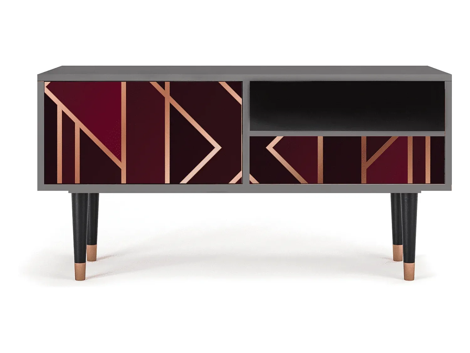 Móvel De Tv| Mueble de TV - 115х59х48 cm - T3 - Burgundy Jewelery, Cinza Cinzento