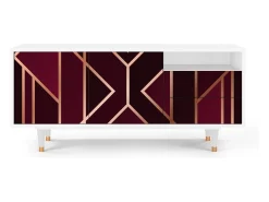 Móvel De Tv| Mueble de TV - 125х56х41 cm - T7 - Burgundy Jewelery, Branco Bege