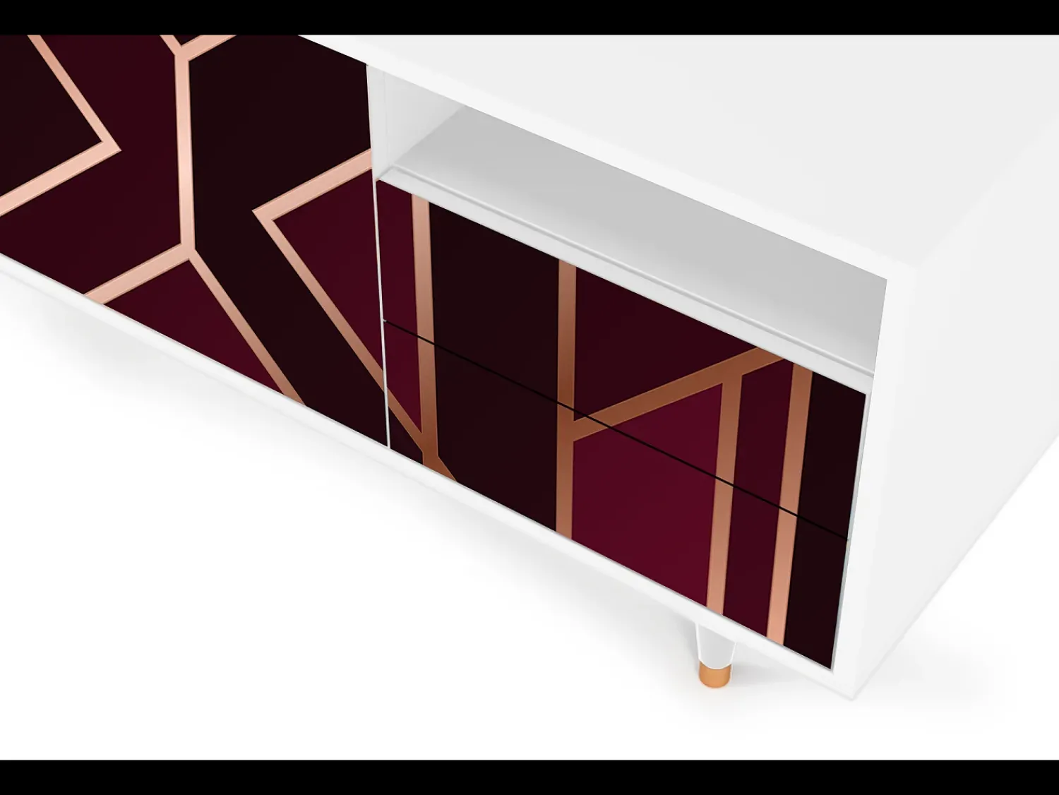 Móvel De Tv| Mueble de TV - 125х56х41 cm - T7 - Burgundy Jewelery, Branco Bege