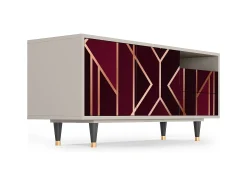 Outlet Mueble de TV - 125х56х41 cm - T7 - Burgundy Jewelery, Areia Bege