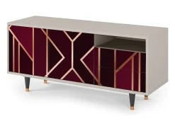 Outlet Mueble de TV - 125х56х41 cm - T7 - Burgundy Jewelery, Areia Bege