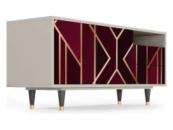 Outlet Mueble de TV - 125х56х41 cm - T7 - Burgundy Jewelery, Areia Bege