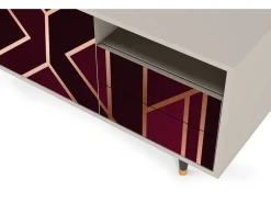 Outlet Mueble de TV - 125х56х41 cm - T7 - Burgundy Jewelery, Areia Bege