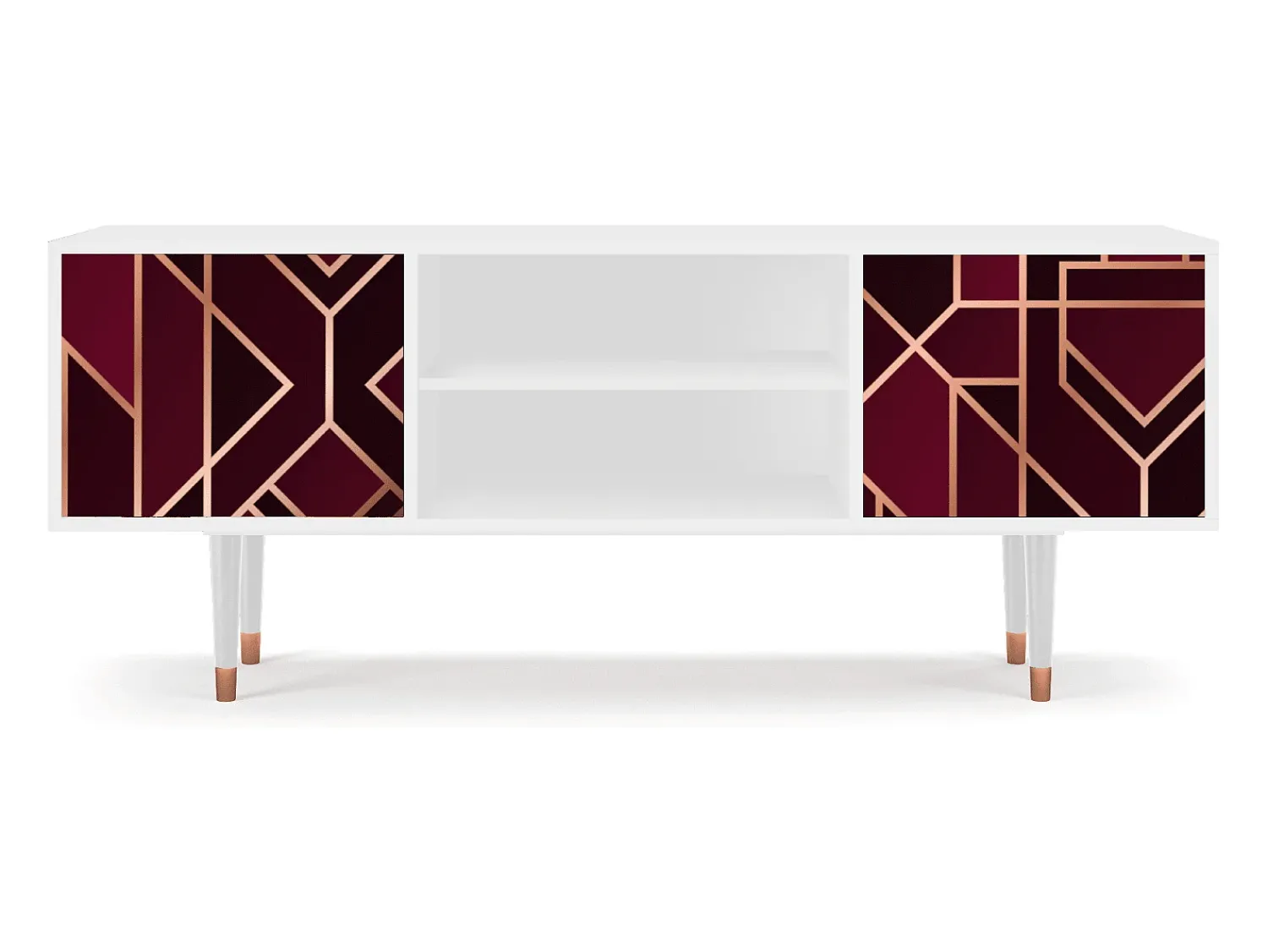 Mueble de TV - 170х69х48 cm - T2 - Burgundy Jewelery, Branco^ Móvel De Tv