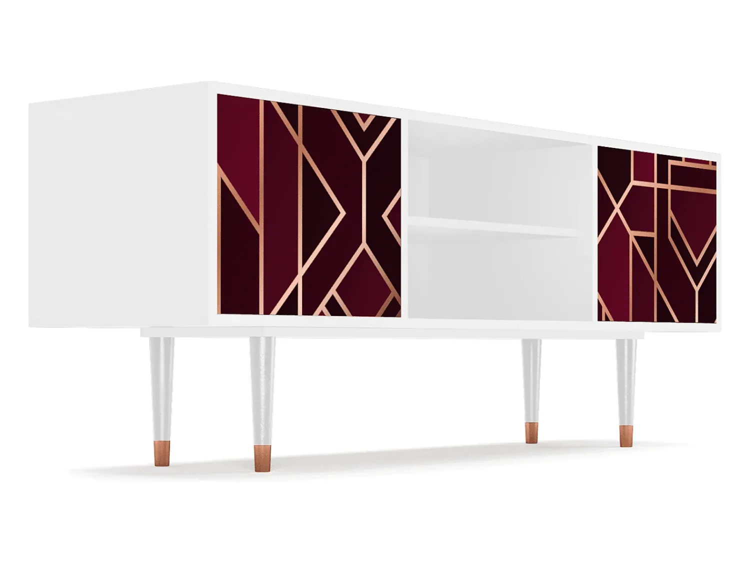 Mueble de TV - 170х69х48 cm - T2 - Burgundy Jewelery, Branco^ Móvel De Tv