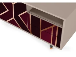 Mueble de TV - 125х56х41 cm - T7 - Burgundy Jewelery, Latte^ Móvel De Tv