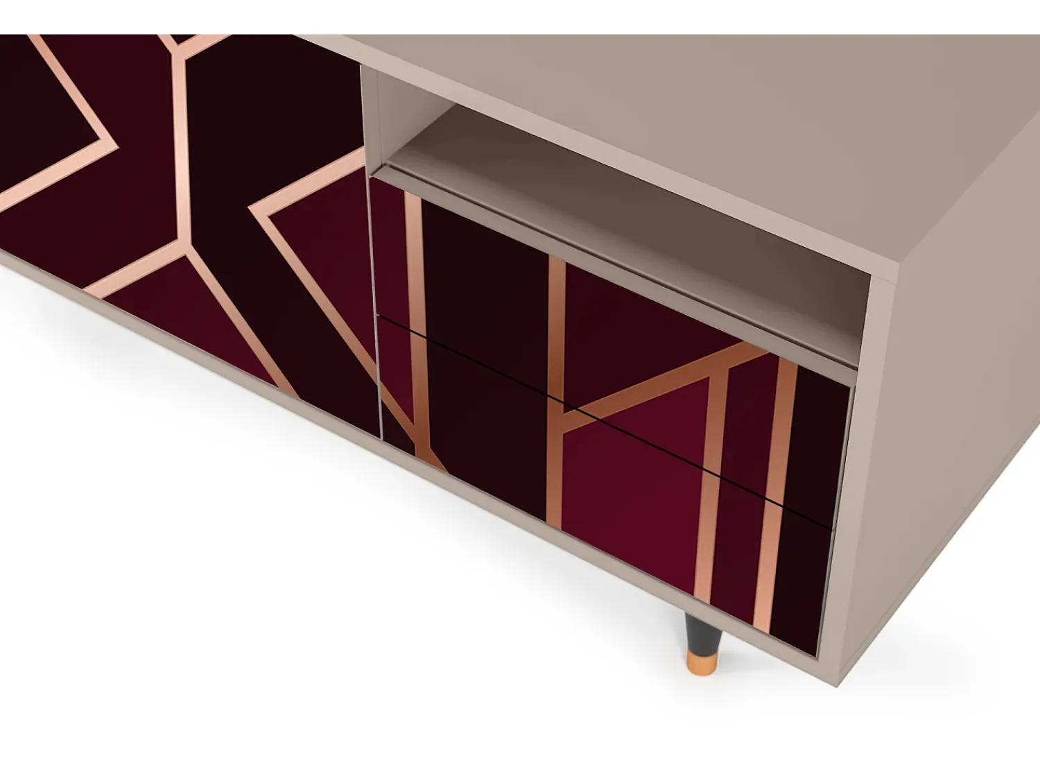 Mueble de TV - 125х56х41 cm - T7 - Burgundy Jewelery, Latte^ Móvel De Tv