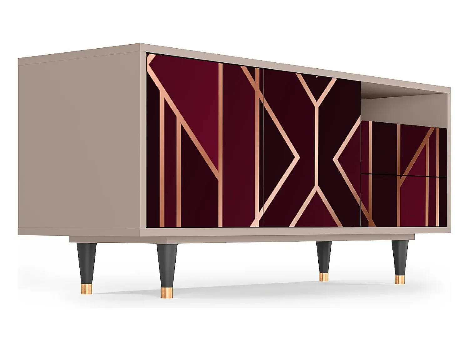Mueble de TV - 125х56х41 cm - T7 - Burgundy Jewelery, Latte^ Móvel De Tv