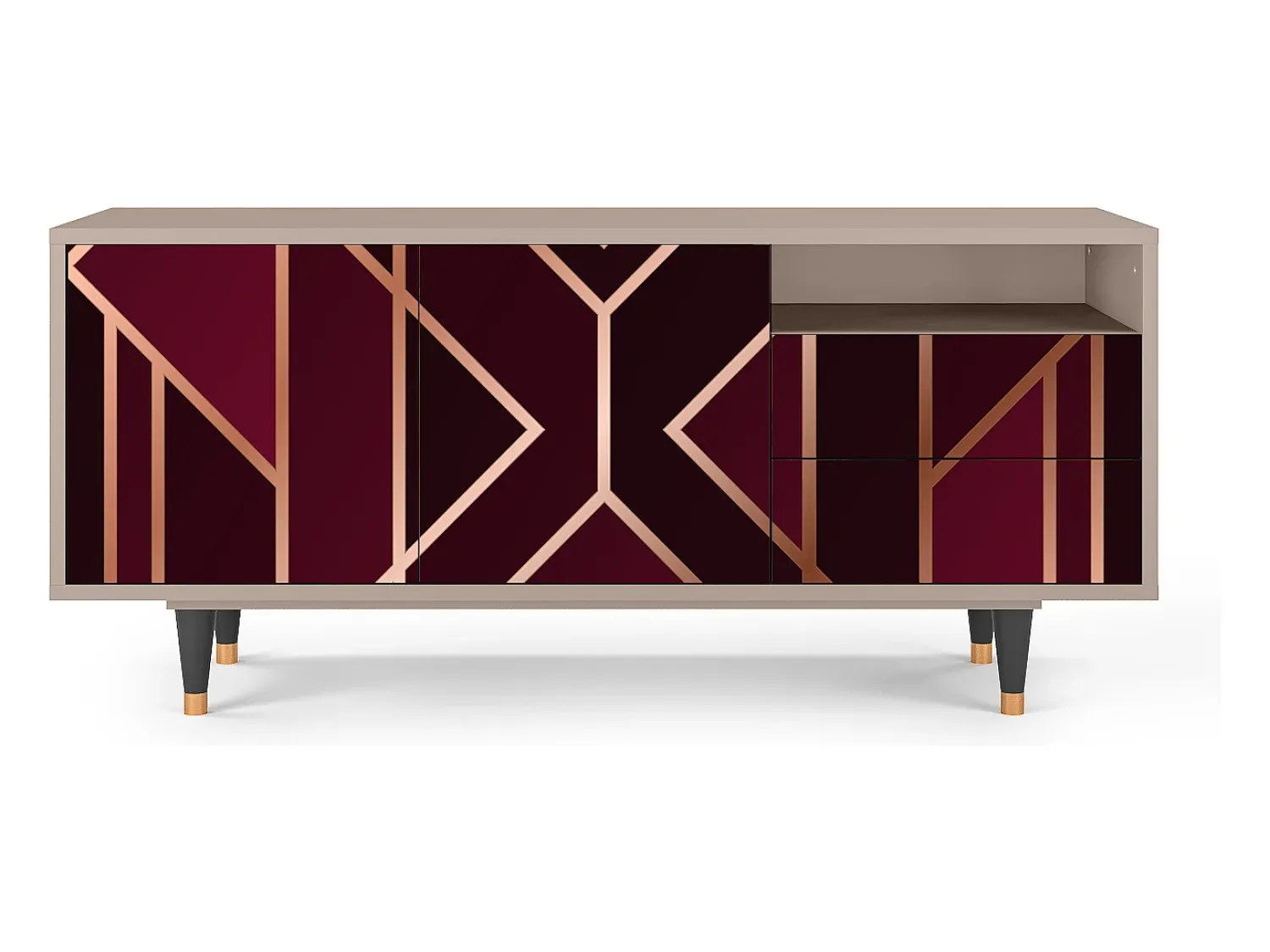 Mueble de TV - 125х56х41 cm - T7 - Burgundy Jewelery, Latte^ Móvel De Tv