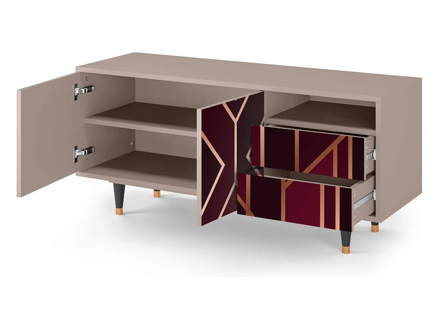 Mueble de TV - 125х56х41 cm - T7 - Burgundy Jewelery, Latte^ Móvel De Tv