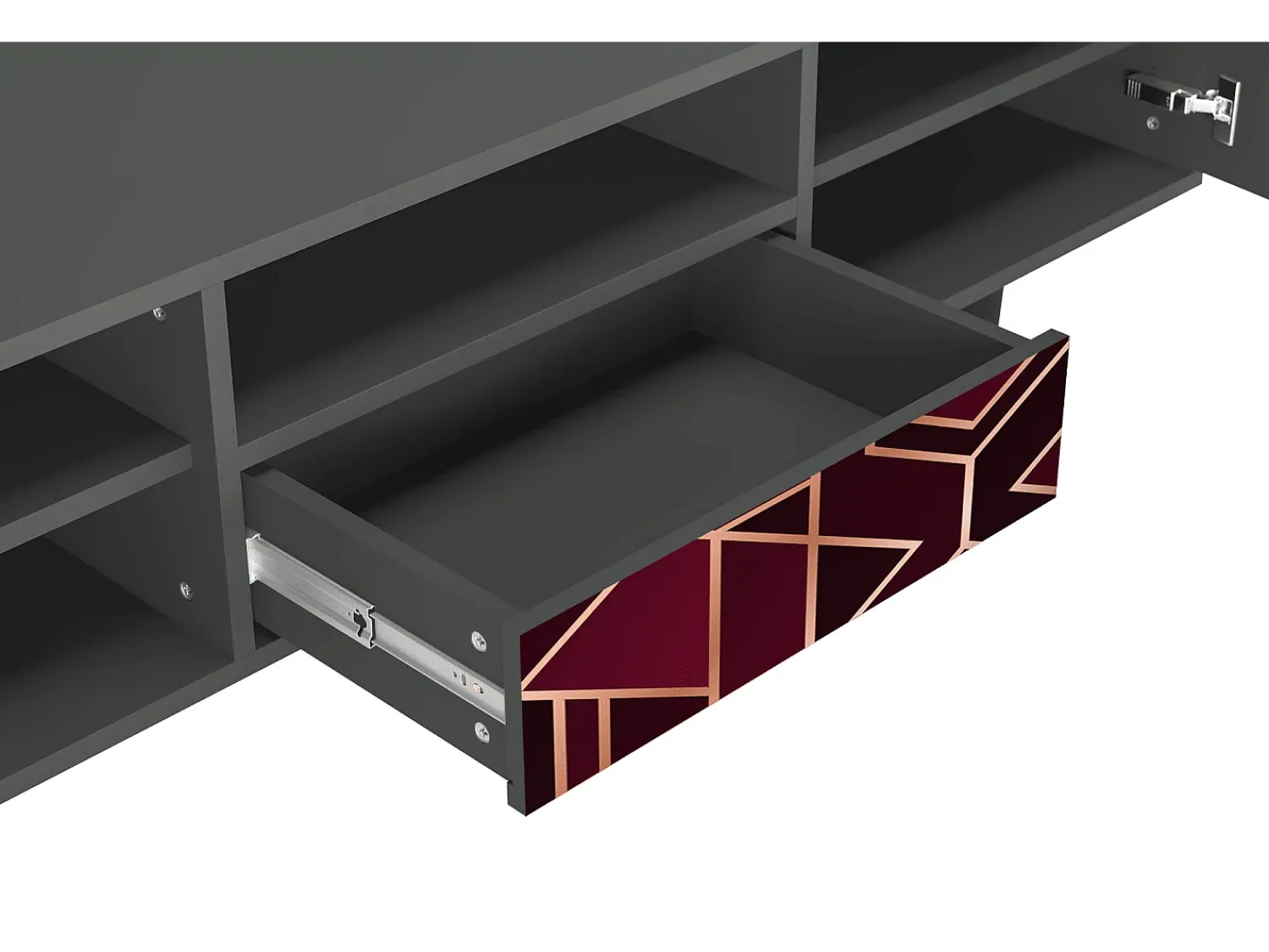 Mueble de TV - 170х59х41 cm - T6 - Burgundy Jewelery, Antracite^ Móvel De Tv