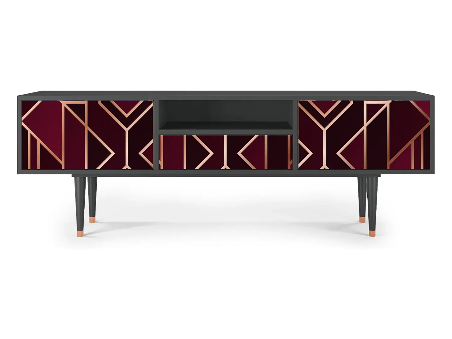 Mueble de TV - 170х59х41 cm - T6 - Burgundy Jewelery, Antracite^ Móvel De Tv