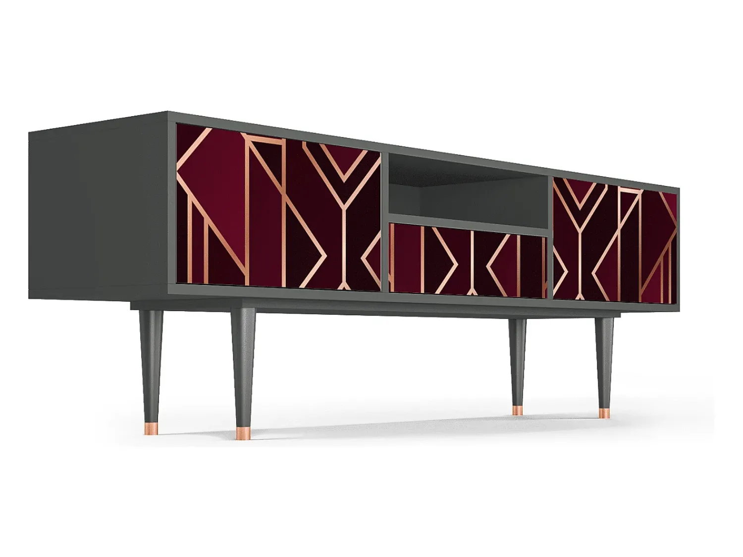 Mueble de TV - 170х59х41 cm - T6 - Burgundy Jewelery, Antracite^ Móvel De Tv