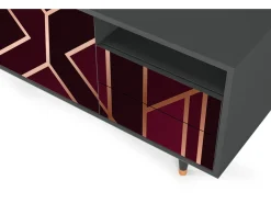 Móvel De Tv| Mueble de TV - 125х56х41 cm - T7 - Burgundy Jewelery, Antracite Cinza antracite