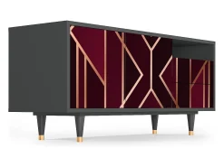 Móvel De Tv| Mueble de TV - 125х56х41 cm - T7 - Burgundy Jewelery, Antracite Cinza antracite