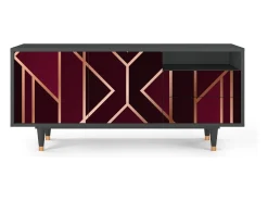 Móvel De Tv| Mueble de TV - 125х56х41 cm - T7 - Burgundy Jewelery, Antracite Cinza antracite