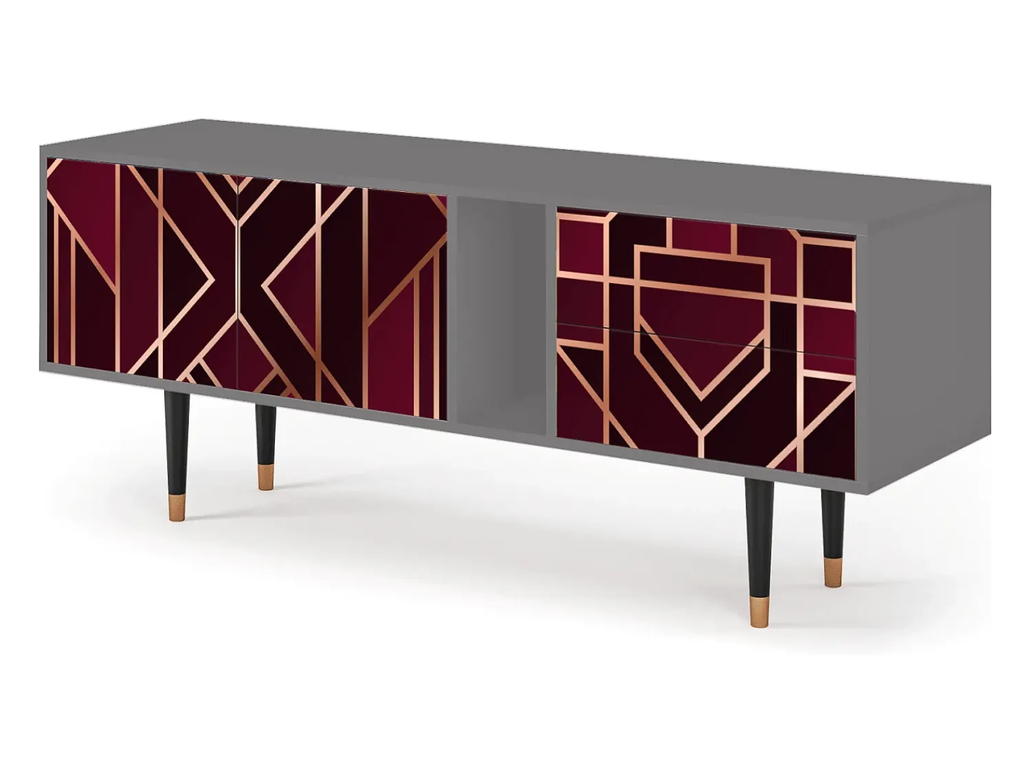 Online Mueble de TV - 170х69х48 cm - T1 - Burgundy Jewelery, Cinza Cinzento