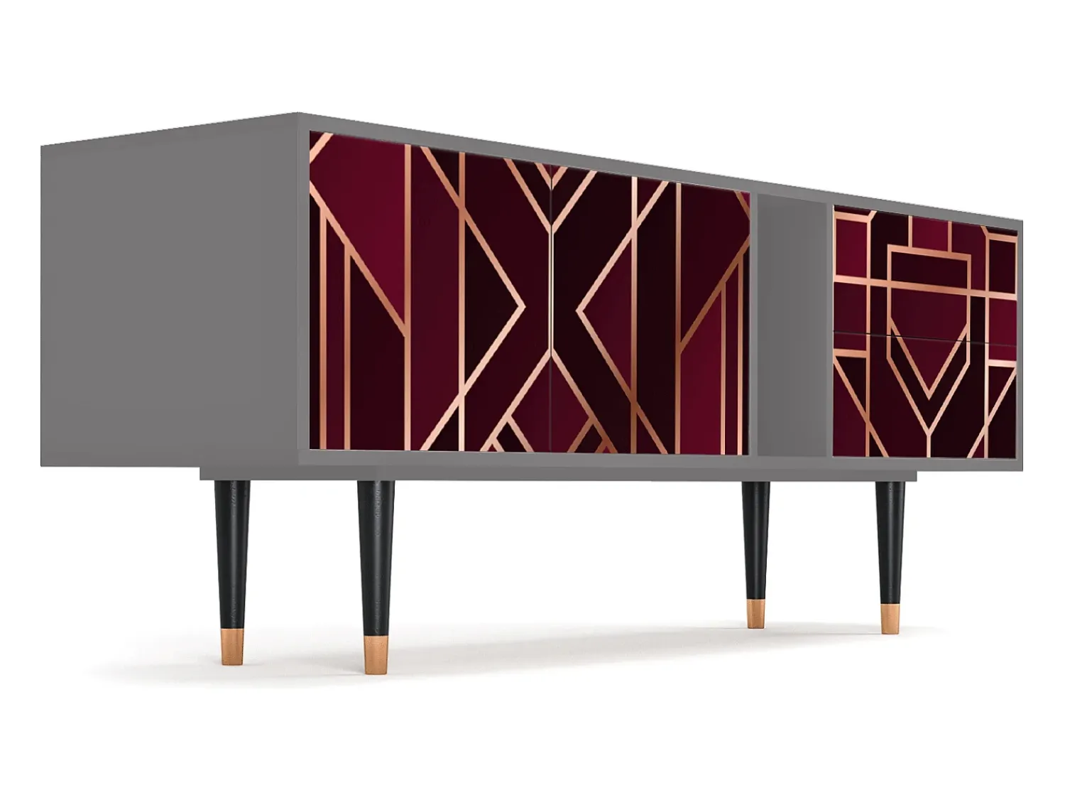 Online Mueble de TV - 170х69х48 cm - T1 - Burgundy Jewelery, Cinza Cinzento