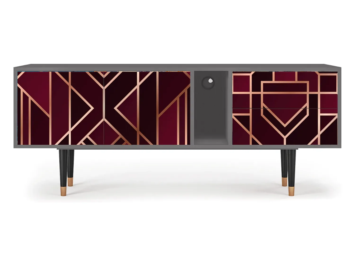 Online Mueble de TV - 170х69х48 cm - T1 - Burgundy Jewelery, Cinza Cinzento