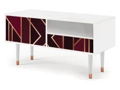 Móvel De Tv| Mueble de TV - 115х59х48 cm - T3 - Burgundy Jewelery, Branco Bege
