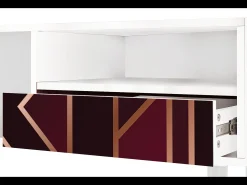 Móvel De Tv| Mueble de TV - 115х59х48 cm - T3 - Burgundy Jewelery, Branco Bege