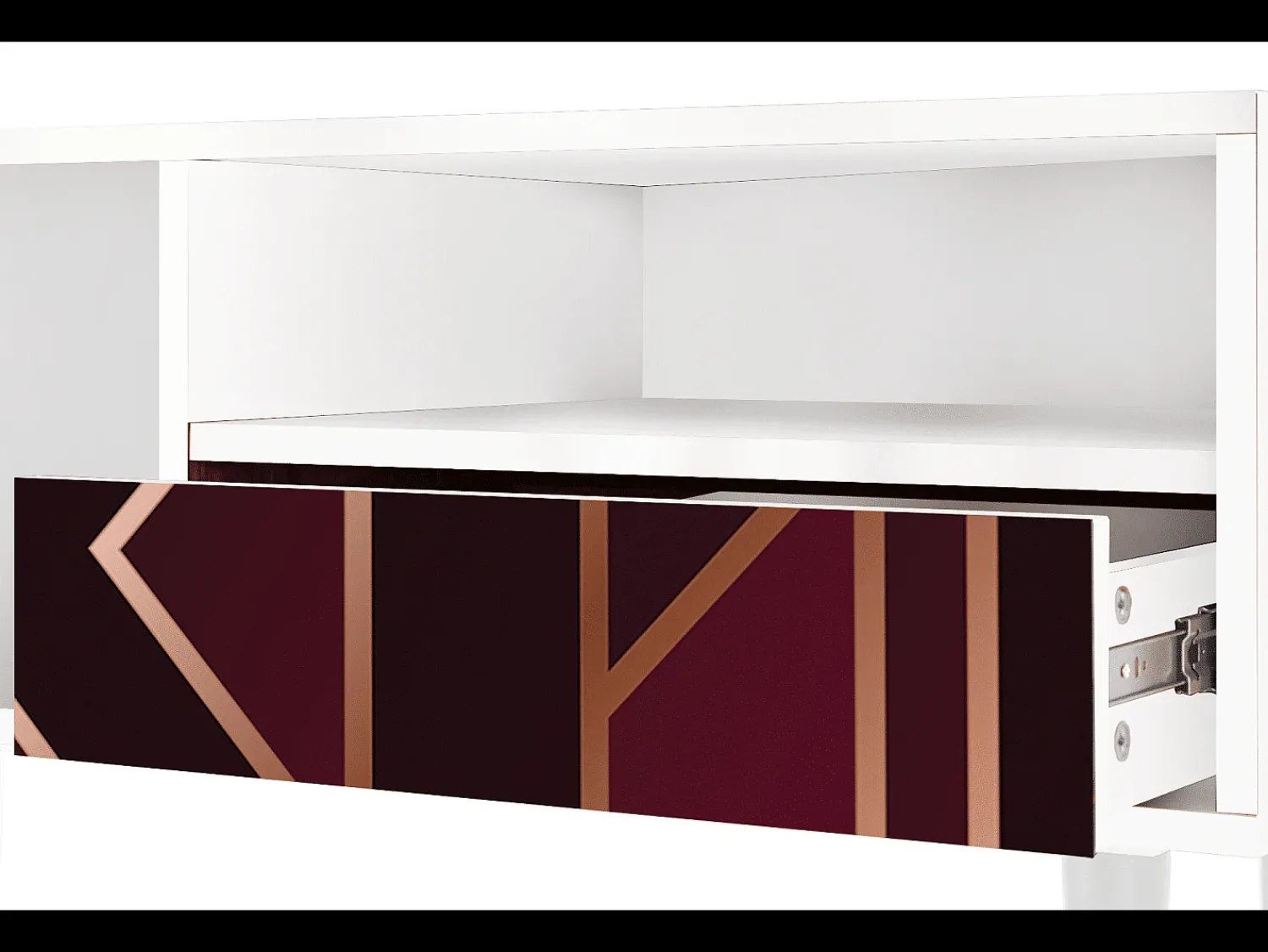 Móvel De Tv| Mueble de TV - 115х59х48 cm - T3 - Burgundy Jewelery, Branco Bege