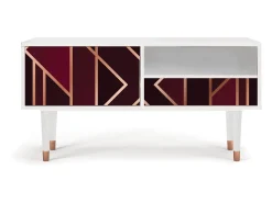 Móvel De Tv| Mueble de TV - 115х59х48 cm - T3 - Burgundy Jewelery, Branco Bege