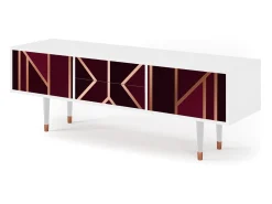 Móvel De Tv* Mueble de TV - 170х59х48 cm - T4 - Burgundy Jewelery, Branco Bege