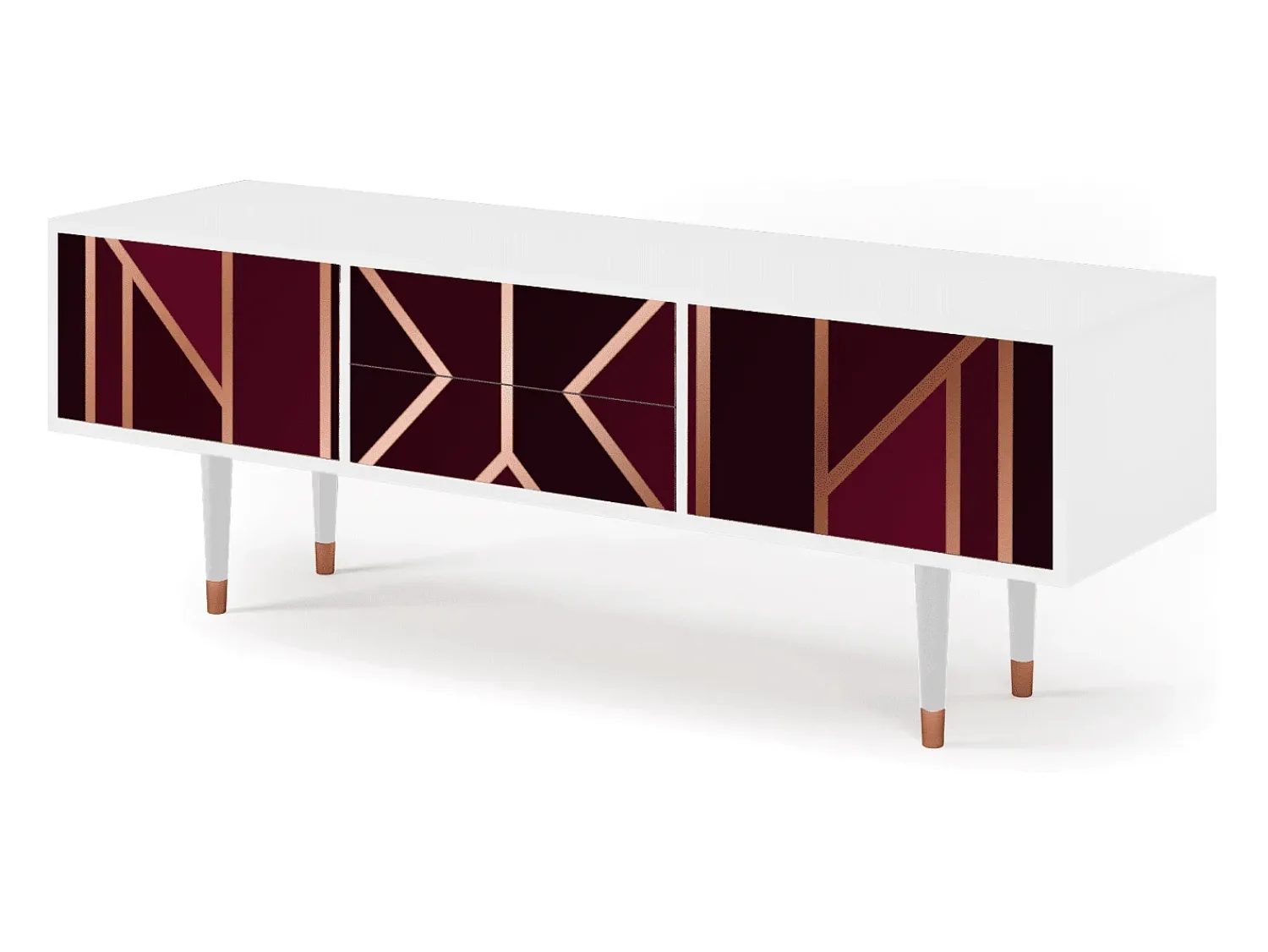 Móvel De Tv* Mueble de TV - 170х59х48 cm - T4 - Burgundy Jewelery, Branco Bege