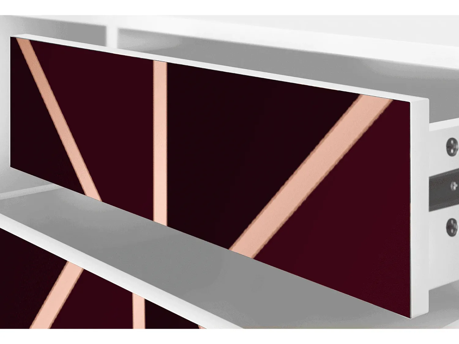 Móvel De Tv* Mueble de TV - 170х59х48 cm - T4 - Burgundy Jewelery, Branco Bege