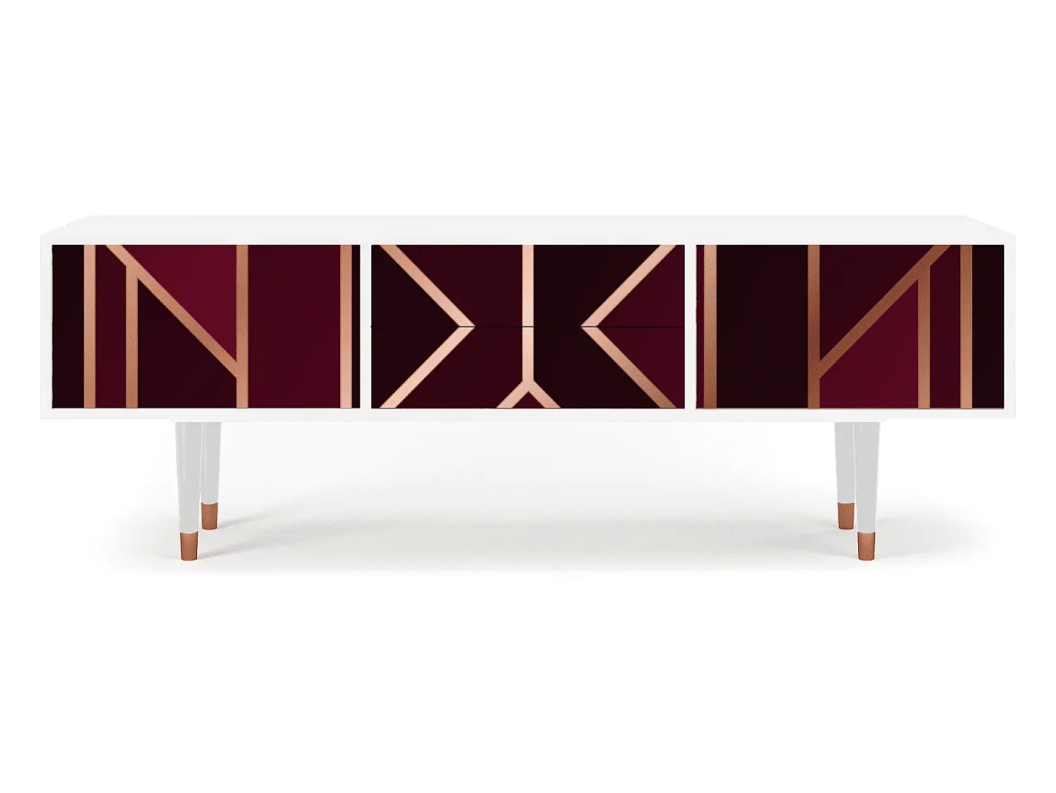 Móvel De Tv* Mueble de TV - 170х59х48 cm - T4 - Burgundy Jewelery, Branco Bege