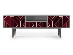 Mueble de TV - 170х59х41 cm - T6 - Burgundy Jewelery, Cinza Cinzento