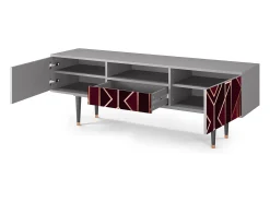 Mueble de TV - 170х59х41 cm - T6 - Burgundy Jewelery, Cinza Cinzento