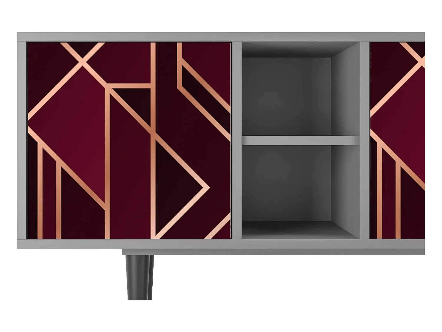 Móvel De Tv* Mueble de TV - 150х69х41 cm - T5 - Burgundy Jewelery, Cinza Cinzento