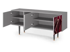 Móvel De Tv* Mueble de TV - 150х69х41 cm - T5 - Burgundy Jewelery, Cinza Cinzento