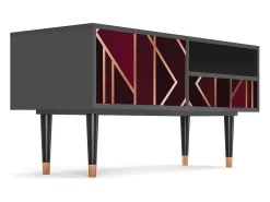 Móvel De Tv* Mueble de TV - 115х59х48 cm - T3 - Burgundy Jewelery, Antracite Cinza antracite