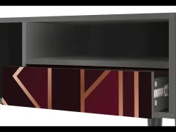 Móvel De Tv* Mueble de TV - 115х59х48 cm - T3 - Burgundy Jewelery, Antracite Cinza antracite
