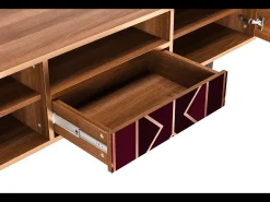 Mueble de TV - 170х59х41 cm - T6 - Burgundy Jewelery, Nogueira^ Móvel De Tv