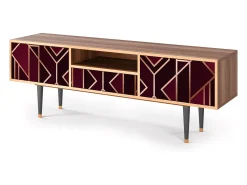Mueble de TV - 170х59х41 cm - T6 - Burgundy Jewelery, Nogueira^ Móvel De Tv