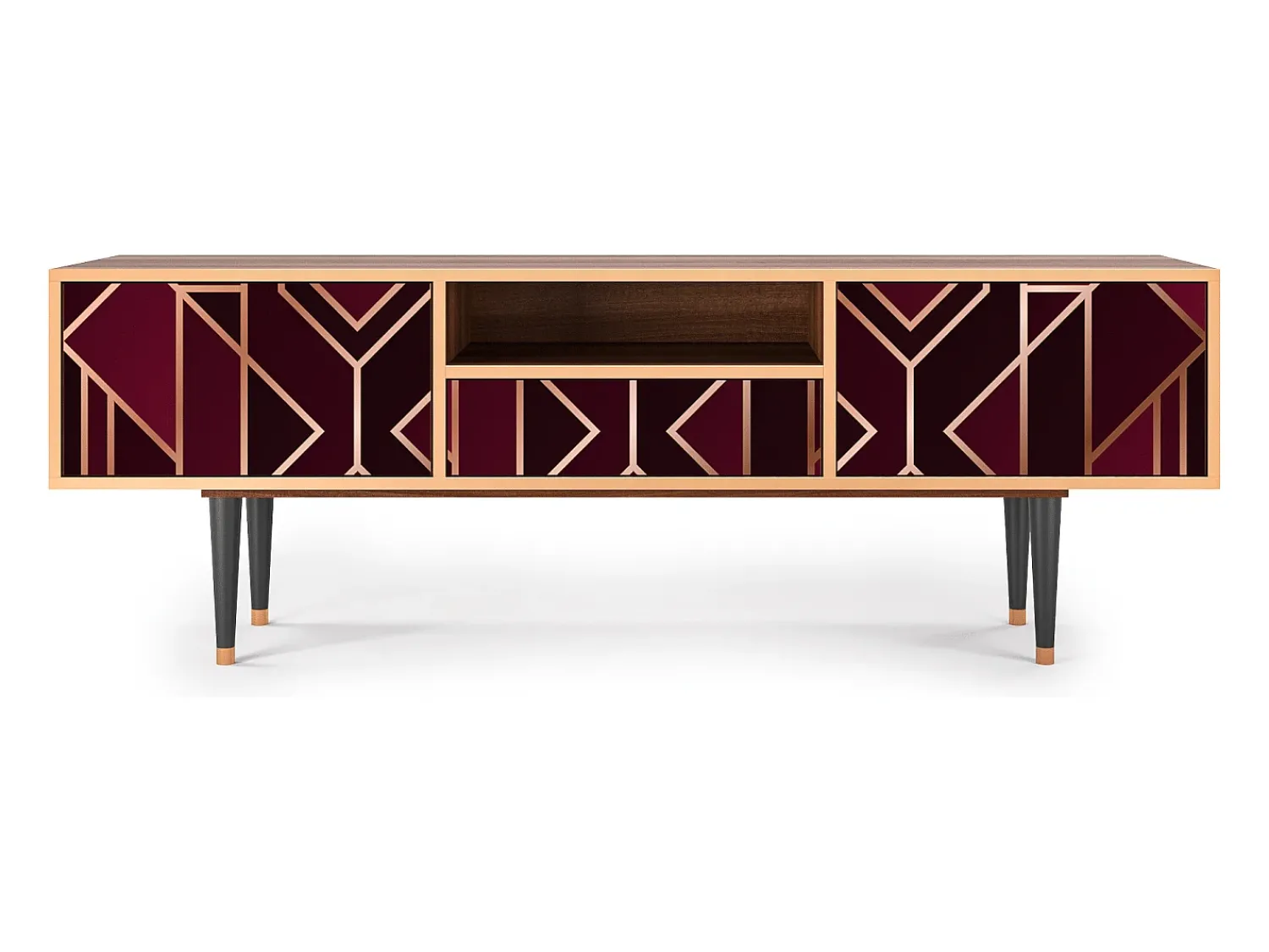 Mueble de TV - 170х59х41 cm - T6 - Burgundy Jewelery, Nogueira^ Móvel De Tv