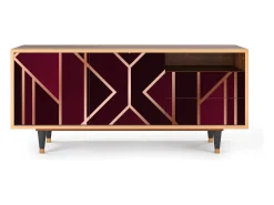 Mueble de TV - 125х56х41 cm - T7 - Burgundy Jewelery, Nogueira^ Móvel De Tv