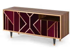 Mueble de TV - 125х56х41 cm - T7 - Burgundy Jewelery, Nogueira^ Móvel De Tv